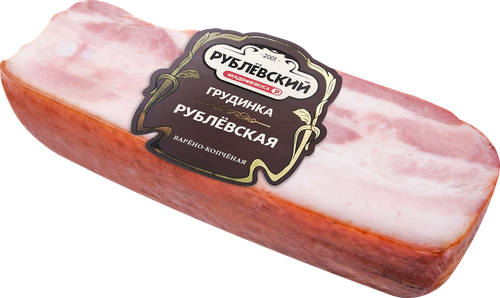 Грудинка варено-копченая из свинины РУБЛЕВСКИЕ КОЛБАСЫ Рублевская, 300г, детальное фото