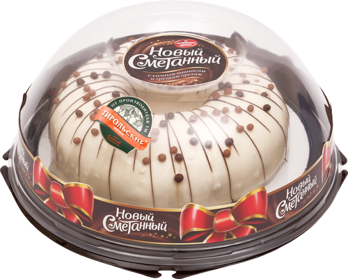 Торт ТИРОЛЬСКИЙ Новый Сметанный с ананасом и грецким орехом, 1,1кг, картинка