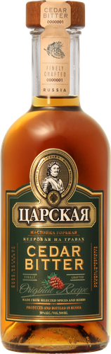 Настойка ЦАРСКАЯ Биттер Кедровая на травах горькая 38%, 0.5л, картинка