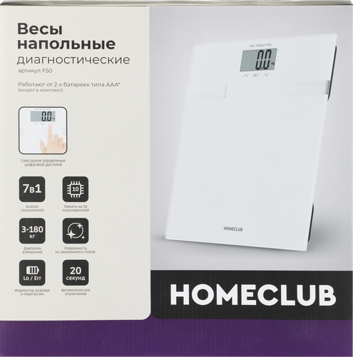 Весы напольные HOMECLUB диагностические, детальное фото