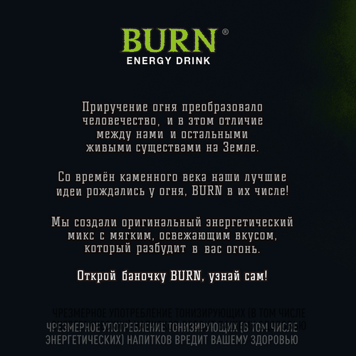 Напиток энергетический BURN Яблоко, киви, 0.449л, картинка