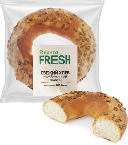 Хлеб зерновой бездрожжевой ЛЕНТА FRESH, 400г, крупный план