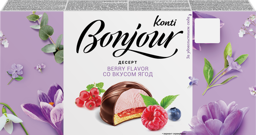 Десерт KONTI Бонжур со вкусом ягод, 232г, фотография