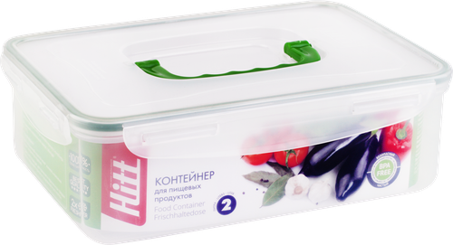 Контейнер HITT Basic с клипсами, прямоугольный, пластик, 2л Арт. H-S102, изображение