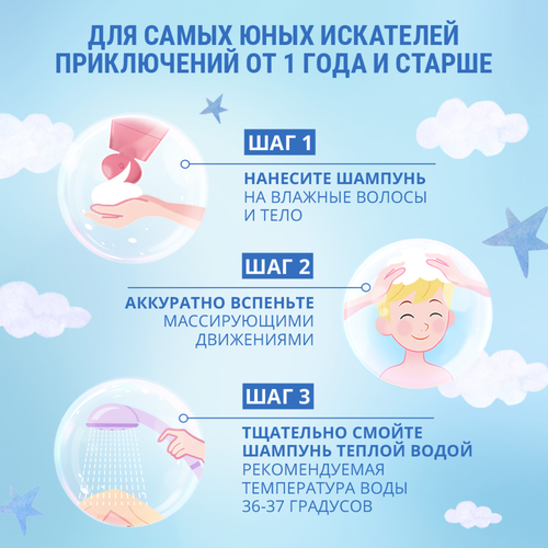 Гель-шампунь для душа для мальчиков ШАУМА Kids, 350мл, крупный план