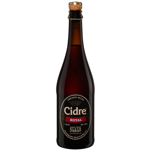 Напиток брожения слабоалкогольный CIDRE ROYAL Медовуха с черной смородиной фильтрованная, пастеризованная, 5%, 0.75л, крупный план