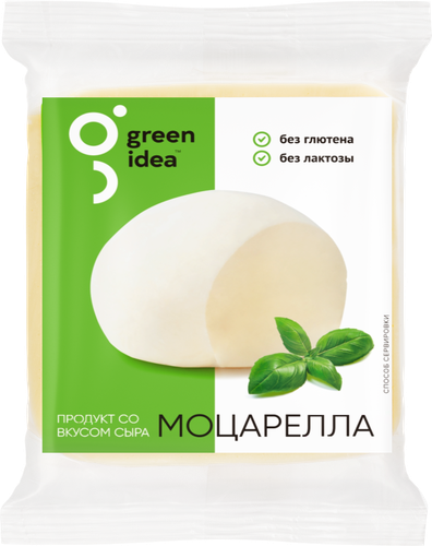 Продукт пищевой на основе крахмала GREEN IDEA со вкусом сыра Моцарелла 24%, 200г, вид