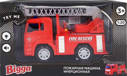 Игрушка инерционная BIGGA Пожарная машина со световыми и звуковыми эффектами Арт. ZH100208, изображение