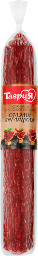 Колбаса сырокопченая ТАВРИЯ Салями Англицкая, 170г, крупный план