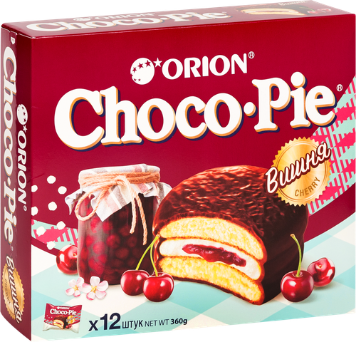 Пирожное ORION Choco Pie Cherry, 360г, изображение