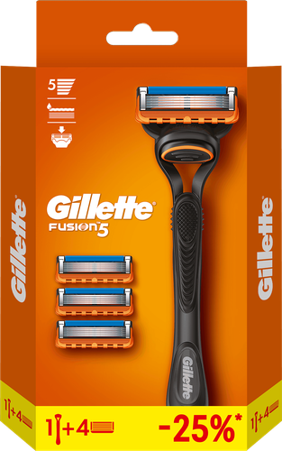 Станок для бритья GILLETTE Fusion5 с 3 сменными кассетами, фотография