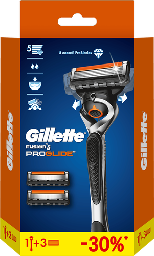 Станок для бритья GILLETTE Fusion ProGlide Flexball, с 2 сменными кассетами, крупный план