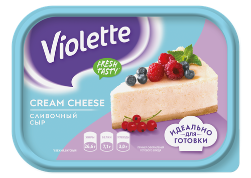 Сыр творожный КАРАТ Violette Cream Cheese Сливочный 70%, без змж, 400г, фото