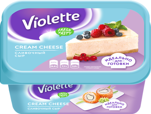 Сыр творожный КАРАТ Violette Cream Cheese Сливочный 70%, без змж, 400г, изображение