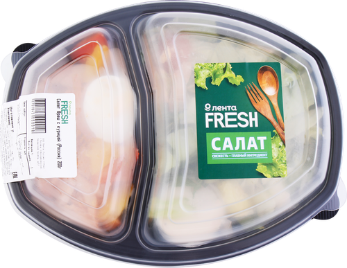 Салат Фреш с курицей ЛЕНТА FRESH, 200г, крупный план