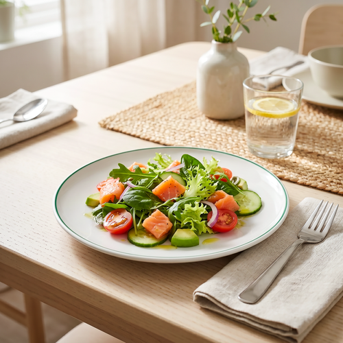 Салат Фреш с лососем ЛЕНТА FRESH, 200г, детальное фото