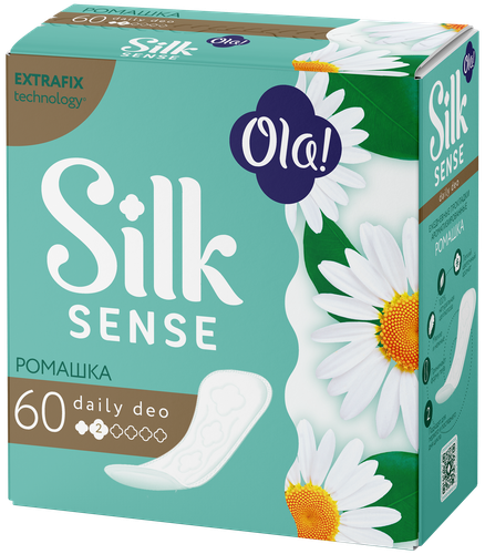 Прокладки ежедневные OLA! Silk Sense Daily Deo Ромашка, 60шт, изображение
