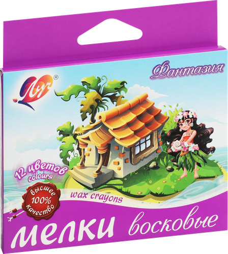 Мелки восковые ЛУЧ Фантазия 12 цветов Арт. 25С 1520-08, детальное фото