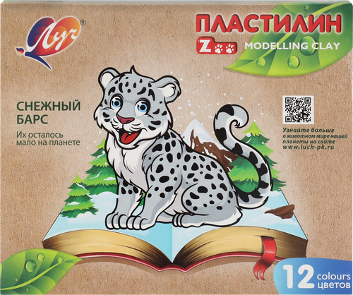 Пластилин ЛУЧ Zоо, 12 цветов, фотография