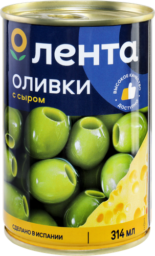 Оливки с сыром ЛЕНТА зеленые, 314мл, изображение