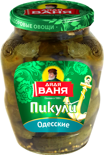Пикули ДЯДЯ ВАНЯ Одесские, 350г, крупный план
