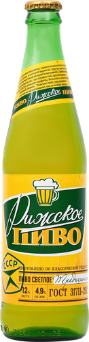 Пиво светлое РИЖСКОЕ Традиционное фильтрованное, пастеризованное, 4,9%, 0.45л, картинка