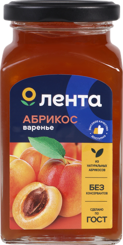 Варенье ЛЕНТА Абрикос, 370г, изображение