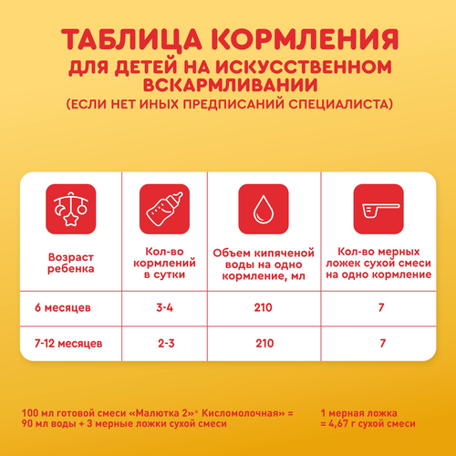 Смесь кисломолочная МАЛЮТКА 2, с 6 месяцев, 600г, картинка