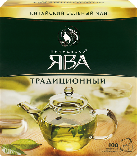 Чай зеленый ПРИНЦЕССА ЯВА Традиционный, 100пак, картинка