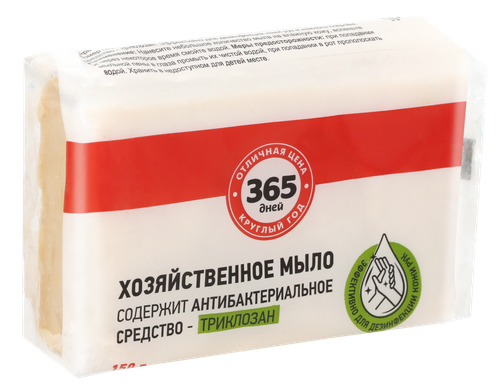 Хозяйственное мыло 365 ДНЕЙ 72%, 150г, детальное фото