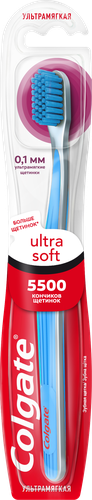 Зубная щетка COLGATE Ultra Soft для эффективной чистки, ультрамягкая, крупный план