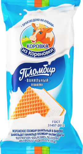 Мороженое КОРОВКА ИЗ КОРЕНОВКИ Пломбир ванильный, без змж, сэндвич, 70г, картинка
