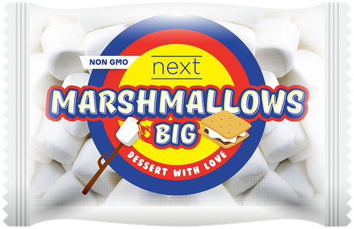 Зефир NEXT Marshmallows Big со вкусом ванили, 200г, крупный план