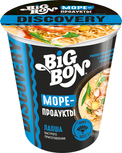 Лапша BIGBON Discovery с морепродуктами, 70г, фотография
