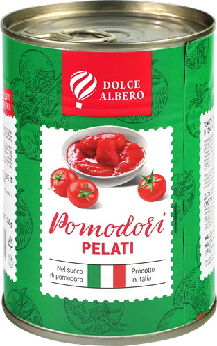 Томаты DOLCE ALBERO очищенные в томатном соке, 400г, картинка