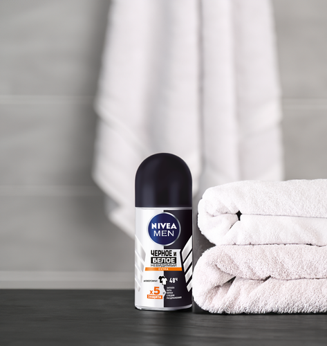 Антиперспирант роликовый мужской NIVEA Men Черное и Белое Невидимый Extra, 50мл, картинка