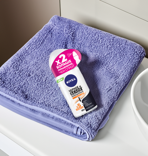 Антиперспирант роликовый женский NIVEA Черное и Белое Невидимый Extra, 50мл, детальное фото