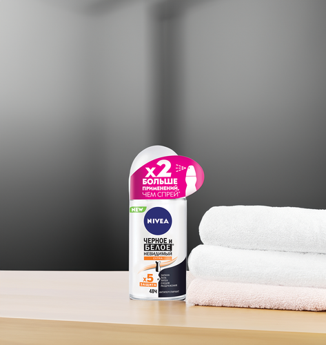 Антиперспирант роликовый женский NIVEA Черное и Белое Невидимый Extra, 50мл, картинка