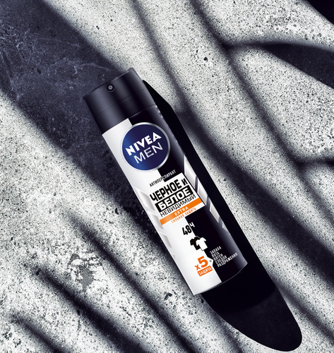 Антиперспирант-спрей мужской NIVEA Men Черное и Белое Невидимый Extra, 150мл, детальное фото