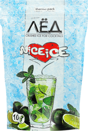 Лед для коктейлей NICE ICE дробленый, 1000г, вид