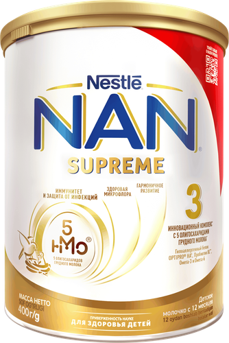 Молочко детское NAN 3 Supreme, с 12 месяцев, 400г, фотография