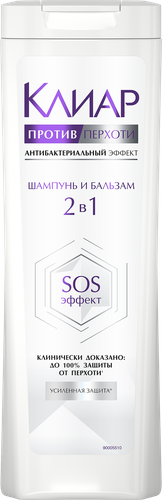 Шампунь против перхоти для волос КЛИАР Антибактериальный эффект, 380мл, фото