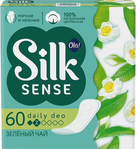 Прокладки ежедневные OLA! Silk Sense Daily Deo Зеленый чай, 60шт, фотография