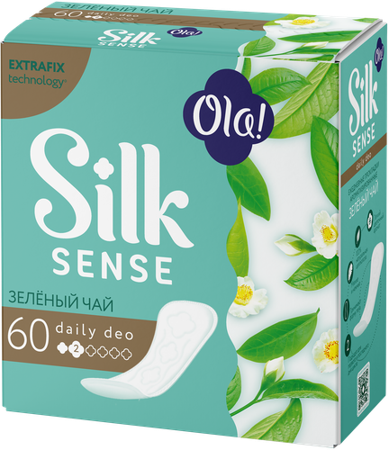 Прокладки ежедневные OLA! Silk Sense Daily Deo Зеленый чай, 60шт, вид