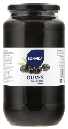Маслины без косточки BONVIDA целые, 965мл, картинка