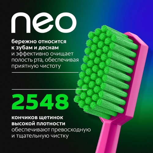 Зубная щетка COLGATE Neo 2548 кончиков щетинок, средней жесткости, крупный план