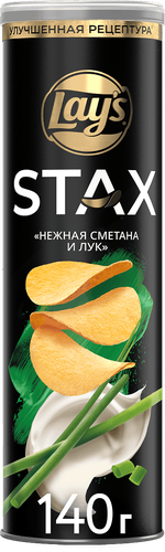 Чипсы картофельные LAY'S Stax Нежная сметана и лук, 140г, фото