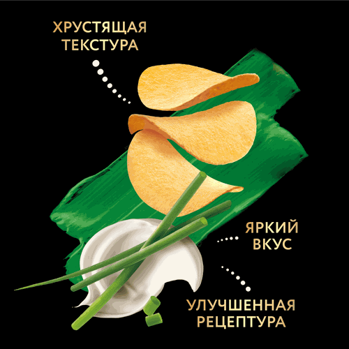 Чипсы картофельные LAY'S Stax Нежная сметана и лук, 140г, крупный план
