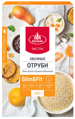 Отруби овсяные АГРО-АЛЬЯНС, 400г, детальное фото