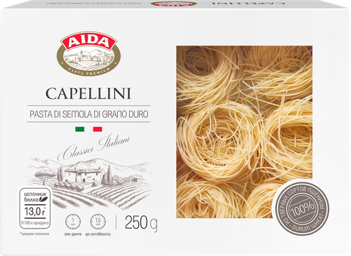 Макароны AIDA Capellini Гнезда, 250г, изображение
